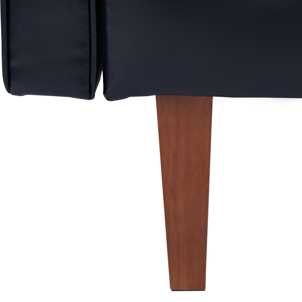 现代 PU 皮革沙发｜可调节倾斜靠背簇绒沙发｜木脚+金属支撑脚客厅休闲沙发-12