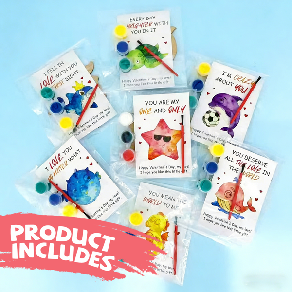 情人节儿童礼物 - 28 张情人节卡片套装，含美术用品 - 心形马赛克谷仓被子绘画工艺套装 - 适合课堂儿童男孩女孩礼物交换 - 情人节派对礼品-3