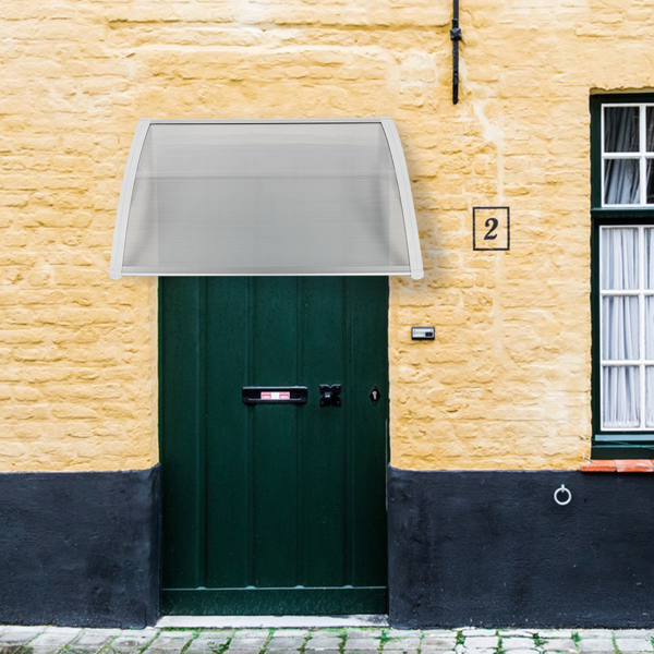 【同款编码：49094033】40*32in 透明板白色支架 雨篷 塑料支架 阳光板 前后铝条-31