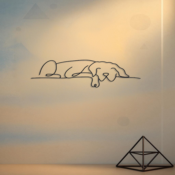 中文标题：CIFbuy简约黑色铁制狗狗剪影墙饰 宠物纪念礼物 万圣节家居装饰（TikTok、temu下自提）-2