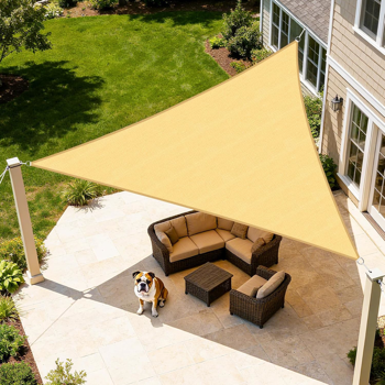 12\\'X12\\'X12\\' 沙色HDPE遮阳帆