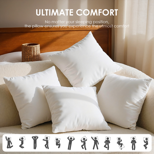 这套两只装白色抱枕，是提升家居舒适度的基础之选。18英寸标准尺寸，饱满聚酯纤维填充，为沙发和卧室带来立即可感的柔软支撑。不带枕套，方便您自由搭配，或直接享受其简约质感。-5