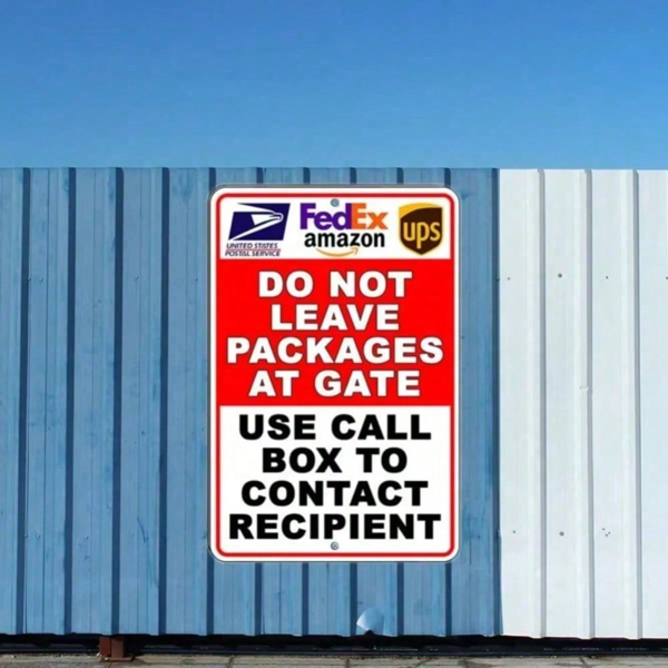 CIFbuy别把包裹放在门口标志 金属做旧复古风告示装饰 家用门厅浴室卧室厨房墙面艺术 (TikTok、temu下自提)-10