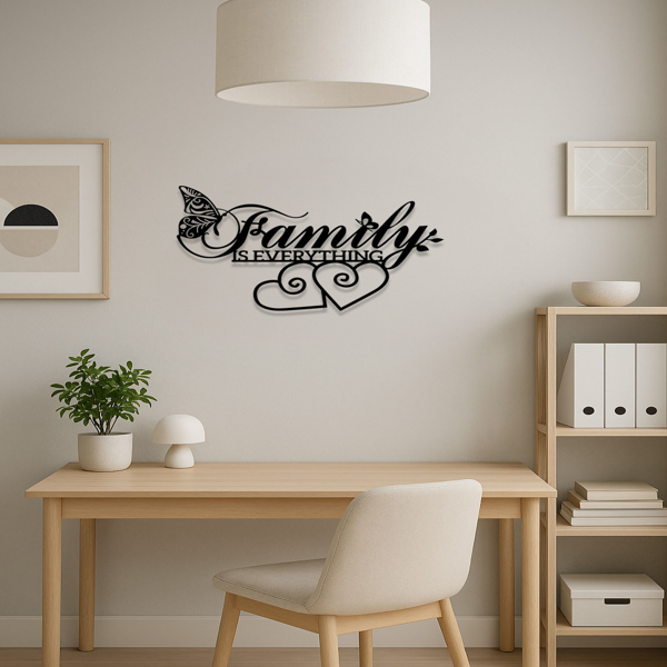 CIFbuy家庭就是一切金属标志简约墙壁艺术客厅卧室装饰 TikTok temu下自提-9