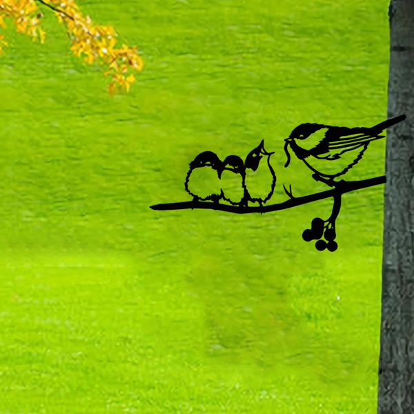 中文标题：CIFbuy复古麻雀墙面装饰 铁制花园庭院艺术雕塑 耐候户外庭院装饰礼物（TikTok、temu下自提）-7