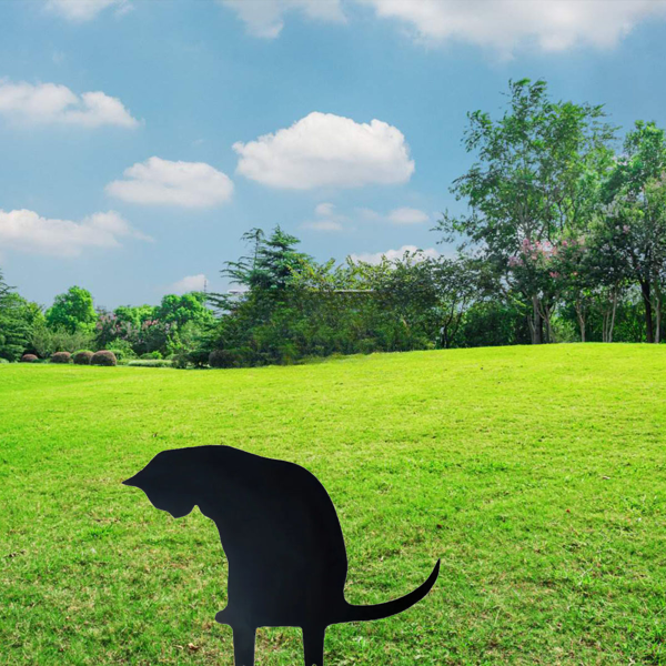 CIFbuy黑色猫金属户外雕像镂空剪影花园装饰（TikTok、temu下自提）-4