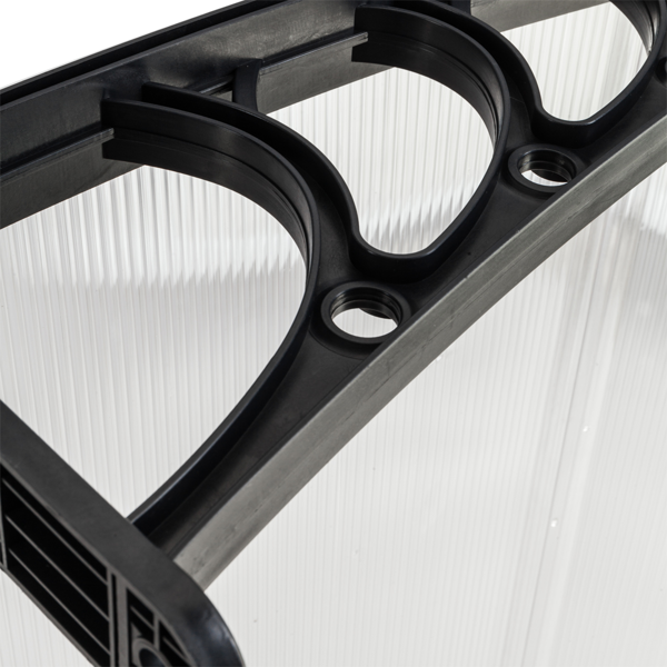 【同款编码：29975683】40*38in 透明板黑色支架 雨篷 塑料支架 阳光板 前后铝条-15