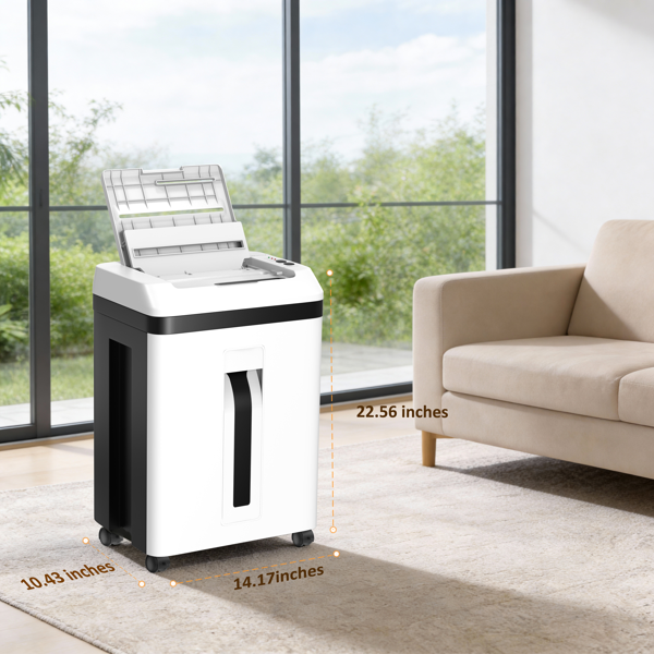 150页重型碎纸机，微粒切割，支持CD/卡片，P5安全等级，60分钟不间断商用碎纸，适用于家庭办公室，5.3加仑碎纸箱，<60分贝静音，自动防卡纸-4