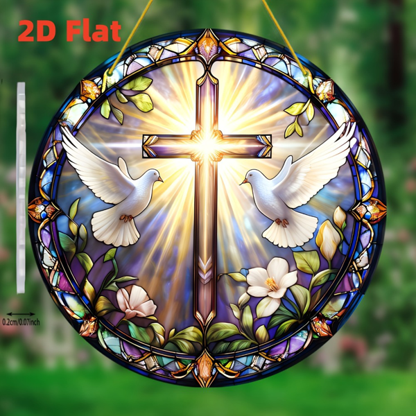 CIFbuy多彩亚克力十字窗饰挂件 家居室内外悬挂装饰氛围吊坠(TikTok、temu下自提)-5