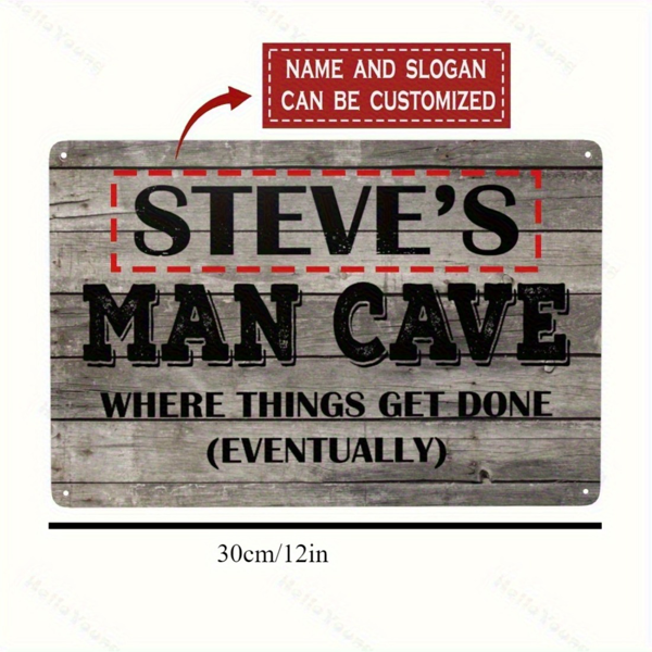 CIFbuy个性化复古墙面牌匾车库花园装饰无电力金属标识牌手工定制(TikTok、temu下自提)-3