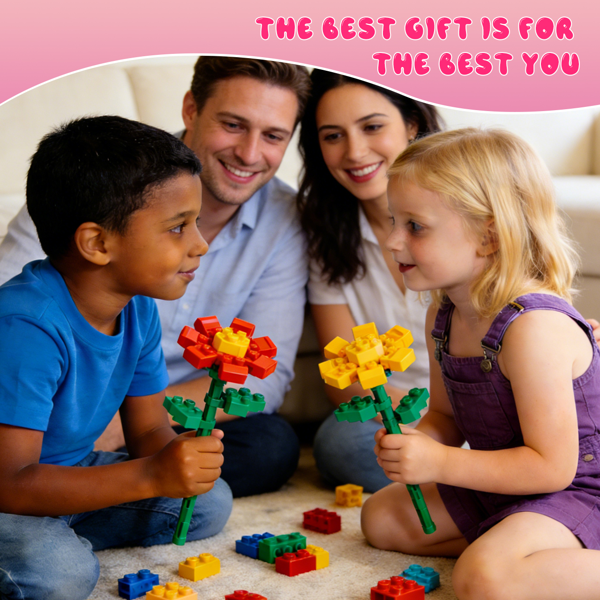 成人青少年儿童适用的24天圣诞倒计时花束积木，包含24种不同花卉，独特的降临节日历，适合女性、女孩和男孩。-2