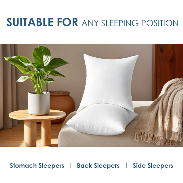 用这套22英寸白色抱枕芯轻松焕新家居氛围。饱满的造型能立即提升沙发和床铺的视觉效果，同时增加实用舒适度。不带枕套的设计让您可以根据季节或心情自由变换风格，打造个性化生活空间。-3