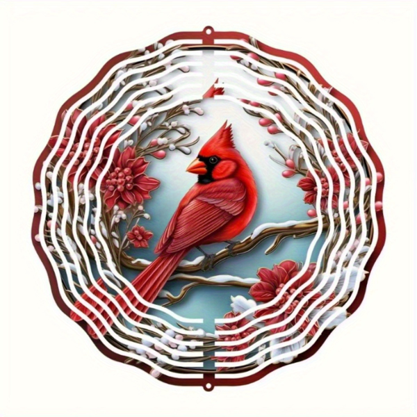 CIFbuy 炫彩红雀风动装饰带曼陀罗风铃 花园艺术户外庭院装饰（TikTok、temu下自提）-2