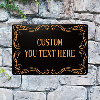 CIFbuy个性化定制户外金属标牌 黑色蕾丝设计 交通安全警示标志 8x12英寸(TikTok、temu下自提)