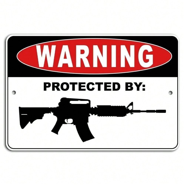 CIFbuy 负责任枪支拥有者步枪金属安全警告标识牌 TikTok、temu下自提-2