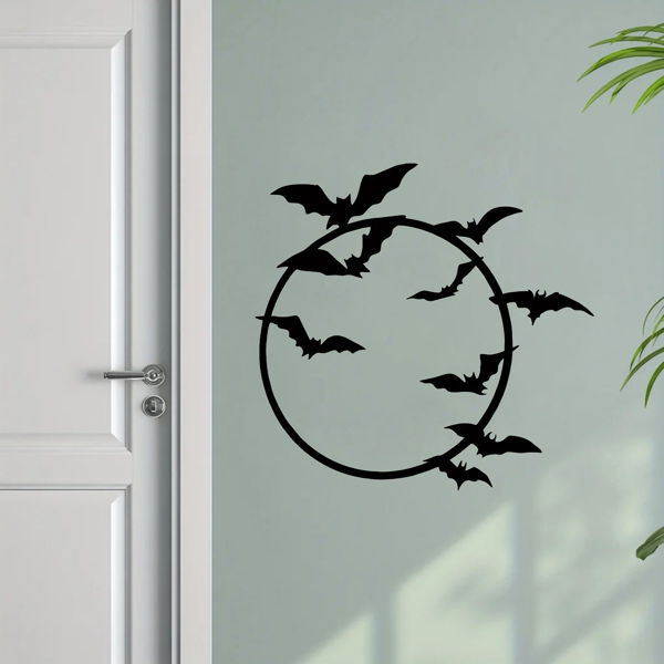 CIFbuy哥特蝙蝠金属墙饰万圣节户外室内装饰（TikTok、temu下自提）-9