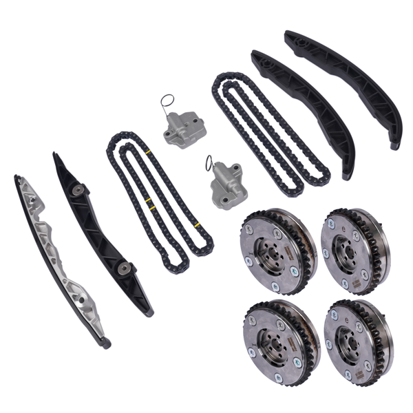 正时链条套装 Timing Chain Kit w/ Tensioner Guide & Phaser Replacement for Ford F-150 Edge Fusion, Lincoln Continental 2.7L V6-3