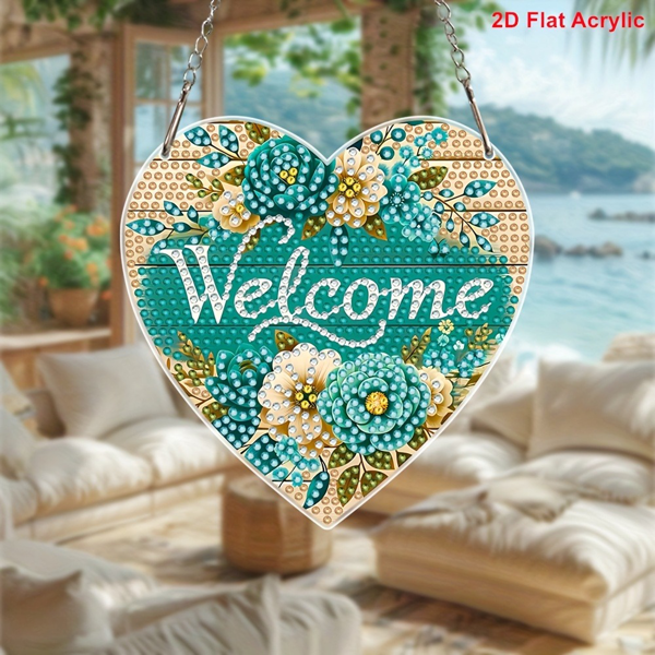 CIFbuy DIY亚克力太阳捕手窗挂钻石画套装心形花卉彩虹棱镜家居户外花园墙饰(TikTok、temu下自提)-4