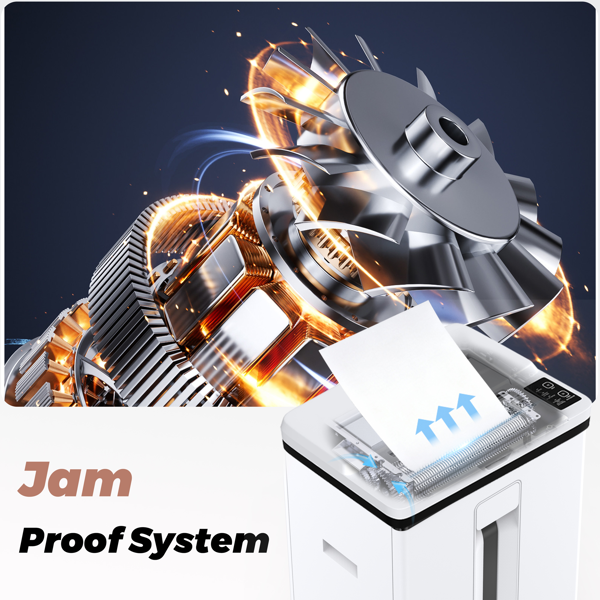 150页重型碎纸机，微粒切割，支持CD/卡片，P5安全等级，60分钟不间断商用碎纸，适用于家庭办公室，5.3加仑碎纸箱，<60分贝静音，自动防卡纸-2