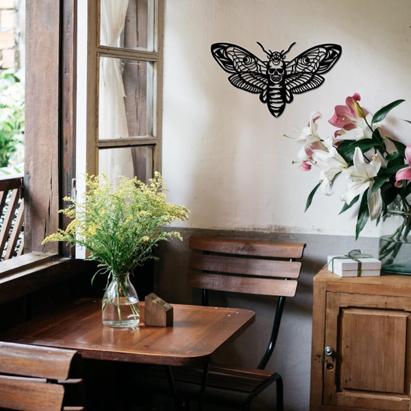 CIFbuy复古飞蛾金属墙饰 哥特与田园风卧室客厅花园装饰品（TikTok、temu下自提）-5