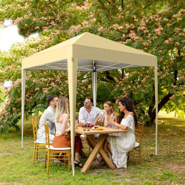 6.5X6.5FT 卡其色 4围(2围2门)  折叠棚 210D牛津布 白色喷塑钢管 配拎包-13