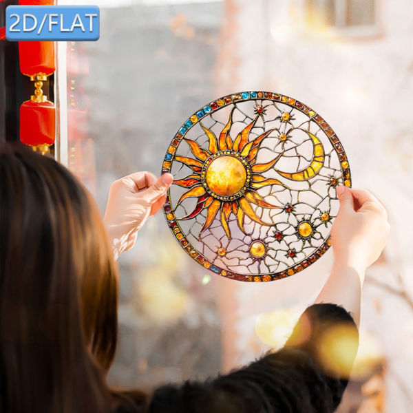 CIFbuy 太阳月亮亚克力装饰贴窗贴花庭院家居彩色吊饰 (TikTok、temu下自提)-3