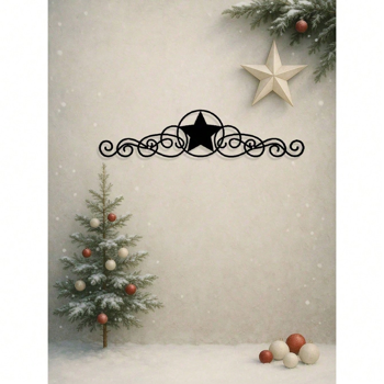 CIFbuy复古黑色金属墙壁星星挂饰乡村农场西部万圣圣诞节日派对装饰(TikTok、temu下自提)