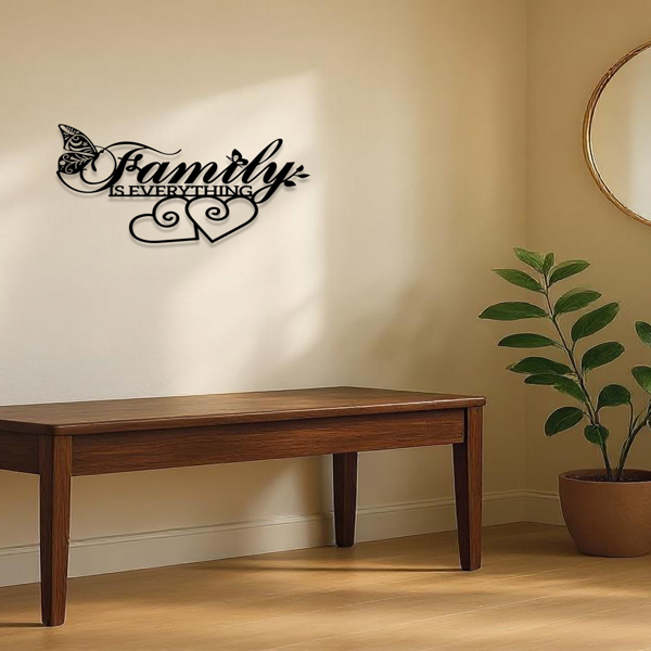 CIFbuy家庭就是一切金属标志简约墙壁艺术客厅卧室装饰 TikTok temu下自提-7