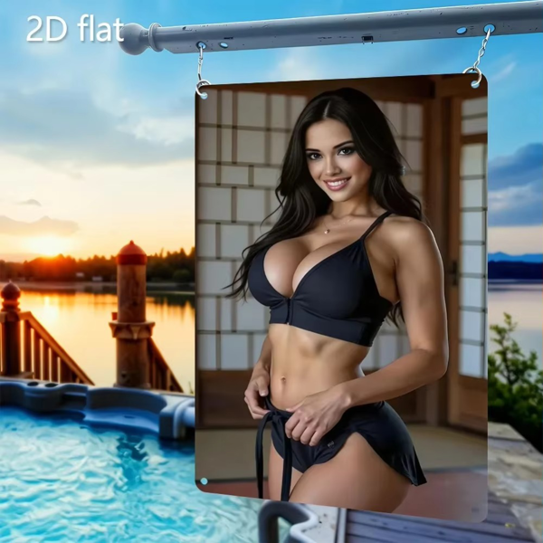 CIFbuy日式动感铁艺墙壁装饰画 黑色红色优雅姿势家居办公装饰 室内外防水(TikTok、temu下自提)-5