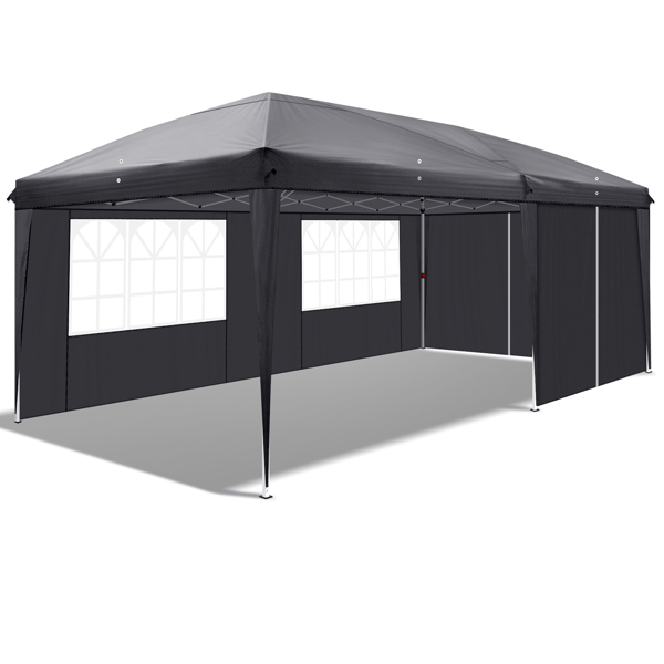10*20ft  深灰色  6片面-4个窗  28/22MM脚管 10X20MM交叉杆  折叠棚 210D牛津布  喷塑铁管  配拎包 便携-10
