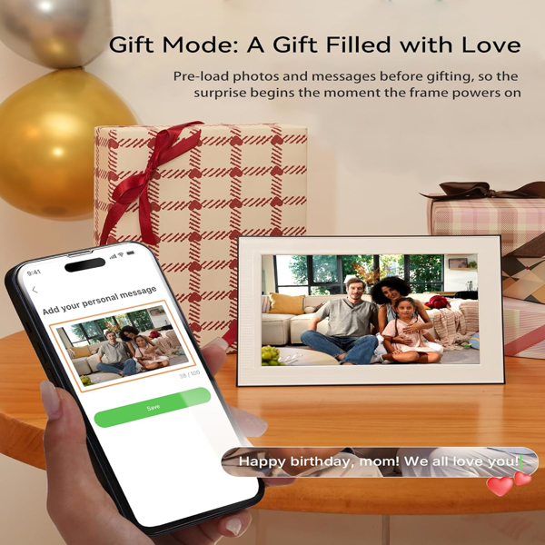 Homture AI智能相框，10.1英寸数字相框搭载AI照片动态效果，1080P全高清触控屏WiFi相框，让老照片焕发新生，无限免费云存储，献给家人与挚爱的心意之礼-8