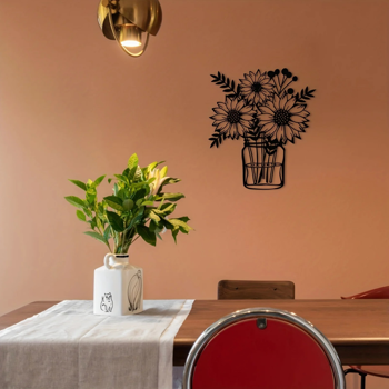 CIFbuy复古向日葵铁墙饰手工墙雕塑自然风家居装饰(TikTok、temu下自提)