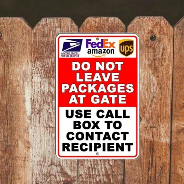 CIFbuy别把包裹放在门口标志 金属做旧复古风告示装饰 家用门厅浴室卧室厨房墙面艺术 (TikTok、temu下自提)-8