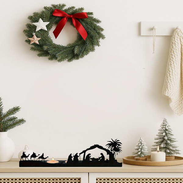 CIFbuy现代简约麋鹿角造型双支铁制烛台套装（TikTok、temu下自提）-3