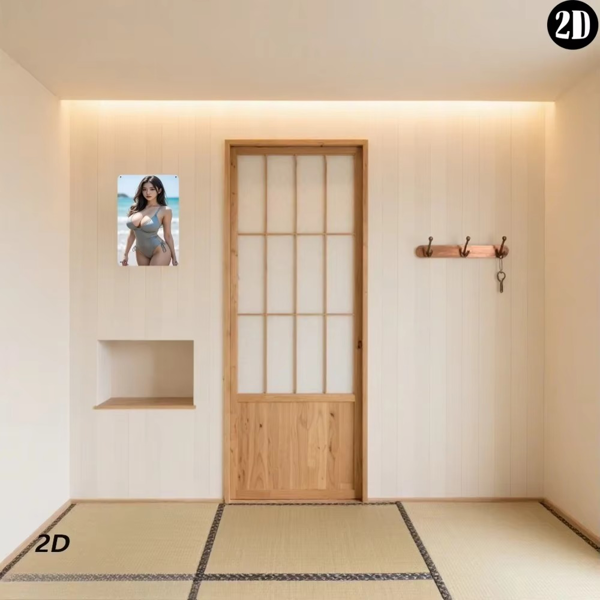 CIFbuy复古平面泳装女郎铝制墙饰户外花园酒吧装饰(TikTok、temu下自提)-6