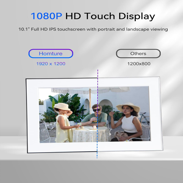 Homture AI智能相框，10.1英寸数字相框搭载AI照片动态效果，1080P全高清触控屏WiFi相框，让老照片焕发新生，无限免费云存储，献给家人与挚爱的心意之礼-6