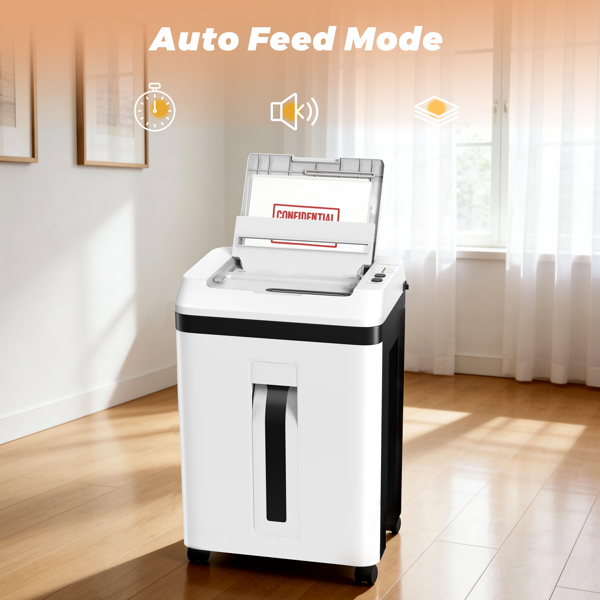 150页重型碎纸机，微粒切割，支持CD/卡片，P5安全等级，60分钟不间断商用碎纸，适用于家庭办公室，5.3加仑碎纸箱，<60分贝静音，自动防卡纸-1