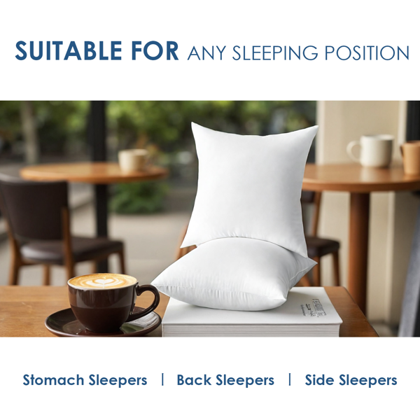 20x20英寸大方枕一对，纯白内芯。蓬松饱满，快速回弹，适合作为沙发靠背或卧室装饰枕的内胆。不带枕套，节省成本，给予您最大的搭配灵活性，轻松融入现有家居。-3