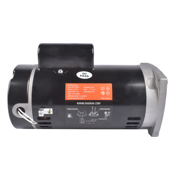 泳池水泵电机 3HP 230V Swimming Pool Motor Single-Speed Square Flange B2844 for Pool and Spa-1