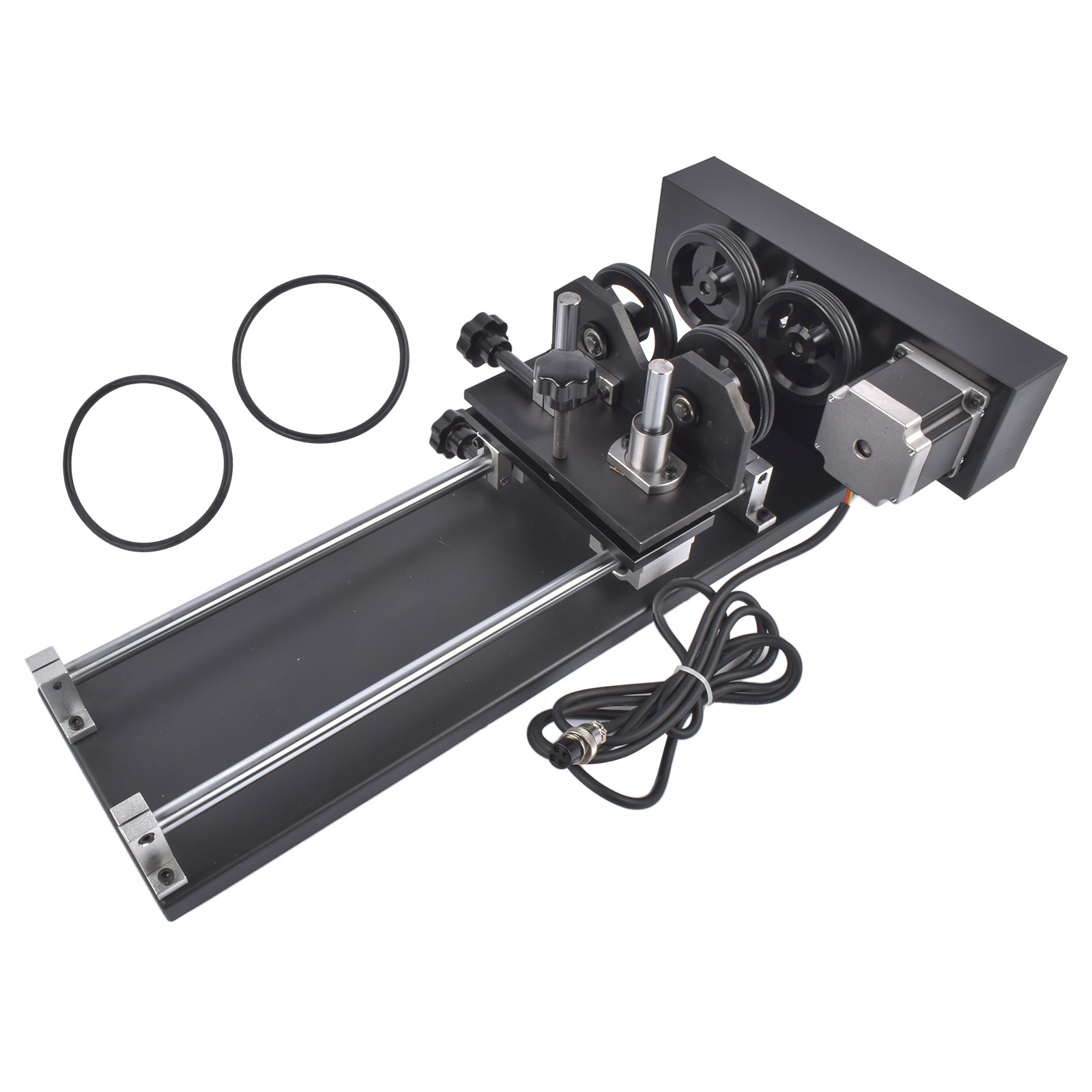 4-Wheel Rotary Axis Attachment 2-Phase Stepper Motor Fits for 50W-130W CO2 Laser Engraving Machines view 5