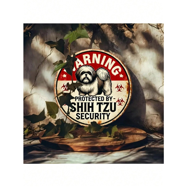 CIFbuy复古史努比狗狗安全金属圆形标志牌艺术墙装饰（TikTok、temu下自提）-6