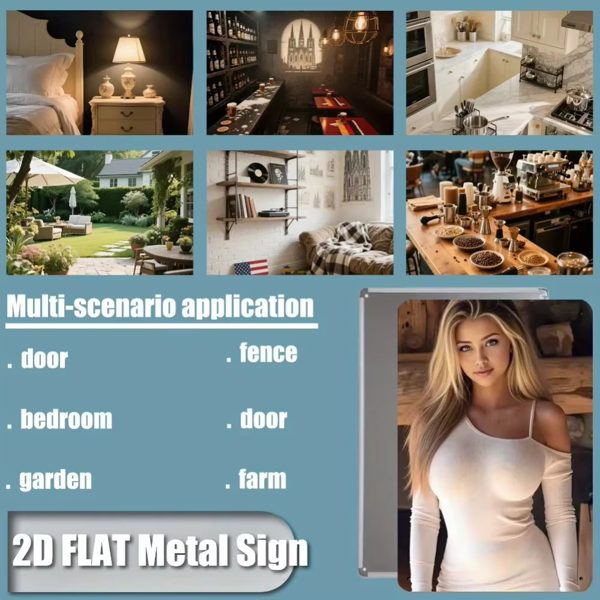 CIFbuy 优雅白色8x12英寸铝制墙面装饰 女装主题墙面挂饰 万圣节圣诞节房间装饰 2D平面长袖款式(TikTok、temu下自提)-3