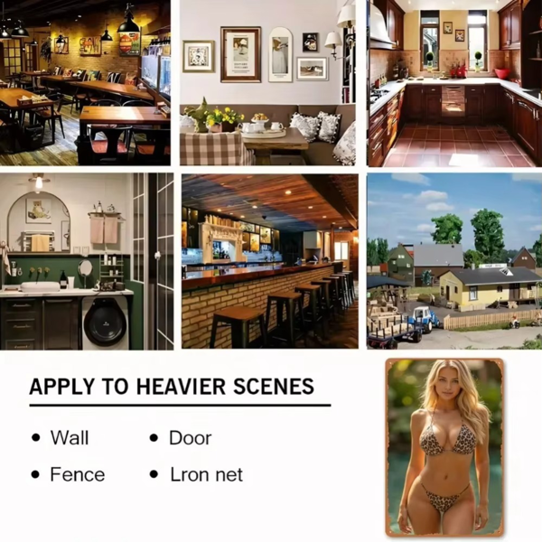 CIFbuy 2D 平面铝制比基尼墙艺 8x12英寸 防水耐热适合家居花园咖啡厅酒吧 TikTok temu下自提-6