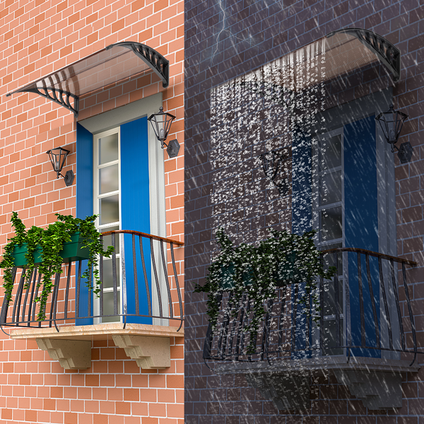 【同款编码：70596693】40*38in 棕色板黑色支架/全棕色铝条 雨篷 塑料支架 阳光板-18