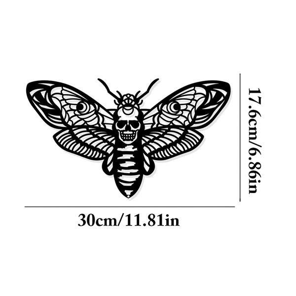 CIFbuy复古飞蛾金属墙饰 哥特与田园风卧室客厅花园装饰品（TikTok、temu下自提）-2
