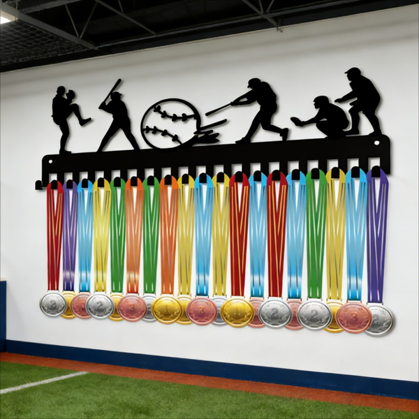 CIFbuy棒球勋章悬挂展示架20挂钩金属墙面奖牌收纳黑色节日礼物(TikTok、temu下自提)-6