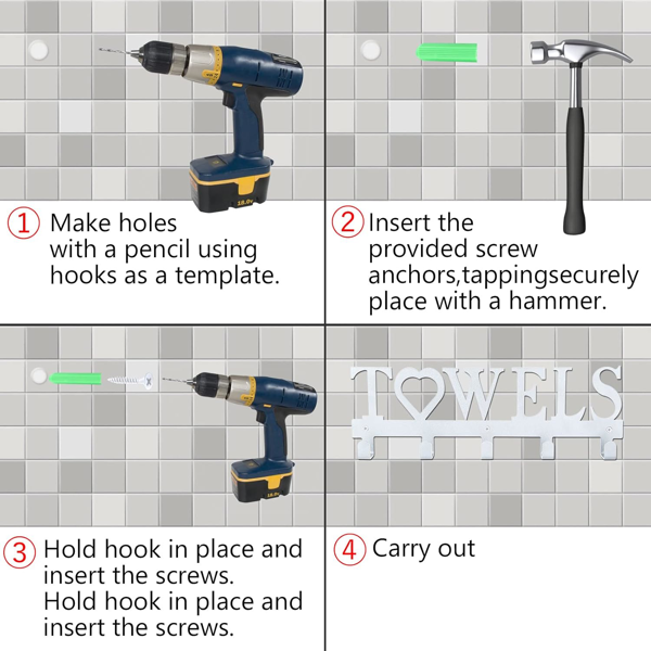 CIFbuy哥特黑壁挂挂钩 耐锈蚀浴室厨房玄关收纳架（TikTok、temu下自提）-4