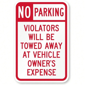 CIFbuy 禁止停车标牌 防水户外标识 拖车警告牌 (TikTok、temu下自提)