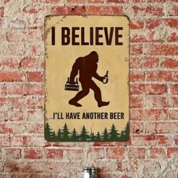 CIFbuy 时尚我相信我会再来一杯啤酒金属标牌 完美家居酒吧装饰(TikTok、temu下自提)