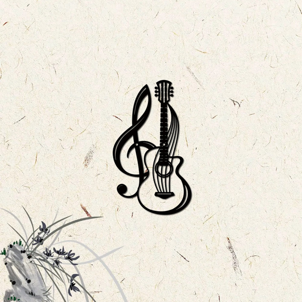 CIFbuy复古黑色电吉他壁饰 音乐工作室与卧室墙面装饰 摇滚朋克风格独特礼物（TikTok、temu下自提）-4